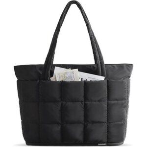 Bagsmart Expandable Puffer Tote Bag Work Travel Water Resistant Quilted Bag